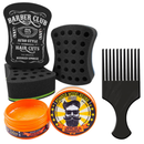 kit nudread bucha de enrola cabelo + pente garfo plastico + cera modeladora jack barber
